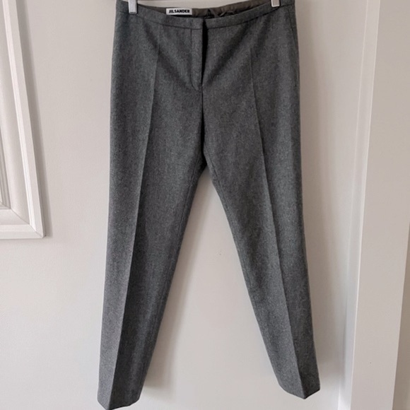Jil Sander Women’s Grey Wool Cashmere Cigarette Pants Pleated Dress Pant 8 - Picture 1 of 9
